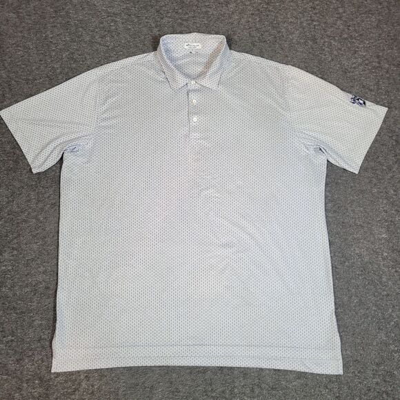 Peter Millar Summer Comfort Men's Golf Polo Shirt Size 2XL Blue Anchors Print - Picture 1 of 9